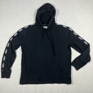 Aeropostale Men’s Athletic Hoodie Black With Sleeve Tape “Aero87” Logo Size L
